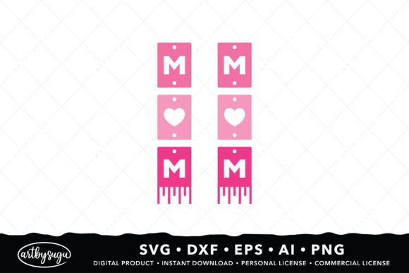 Charming Mom Earrings SVG for Mother's Day