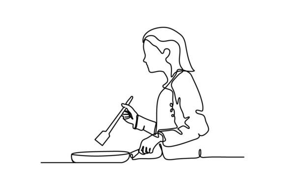Chef Continuous Line: A Delightful Embroidery Design