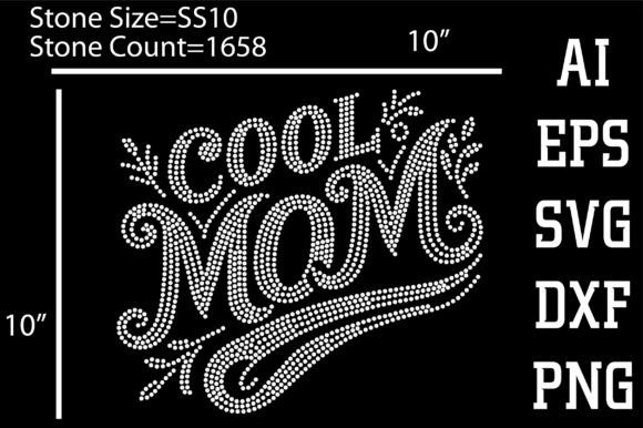 Cool Mom Rhinestone Design: A Stylish Embroidery Choice