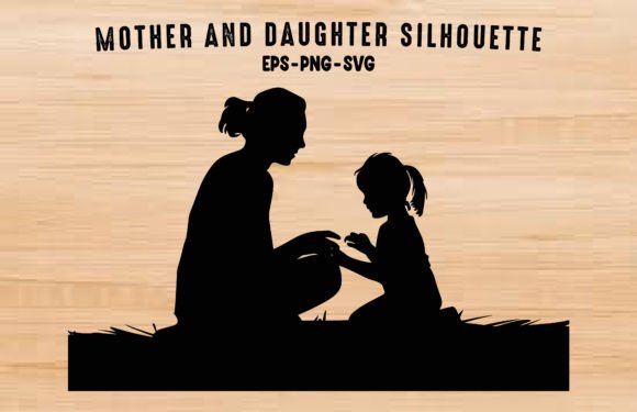 Mother and Daughter Playing Silhouette: A Heartwarming Design