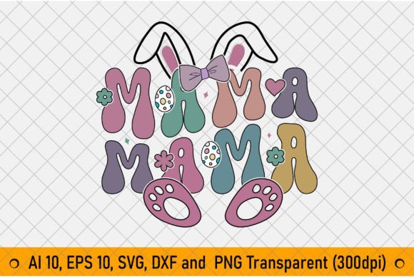 Retro Bunny, Easter Mama PNG Sublimation
