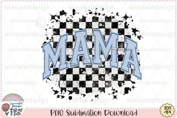 Retro Checkered Grunge Rocker Mom Design