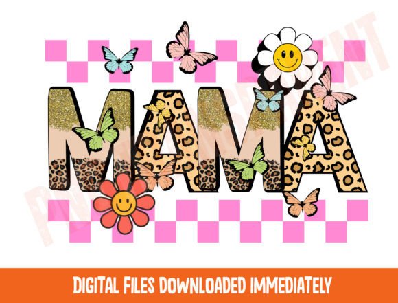 Retro Mama PNG for Embroidery and Sublimation