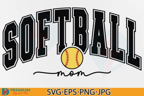 Retro Softball Mama PNG for Embroidery Projects