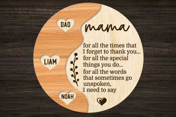 Special Recipe for Mom: A Charming Laser Cut Design
